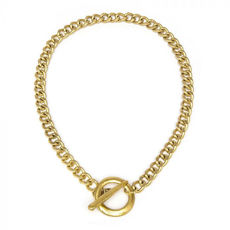 Necklace thick chain gold plated