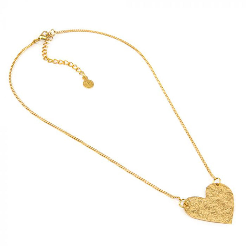 Necklace 1 medium heart gold plated no