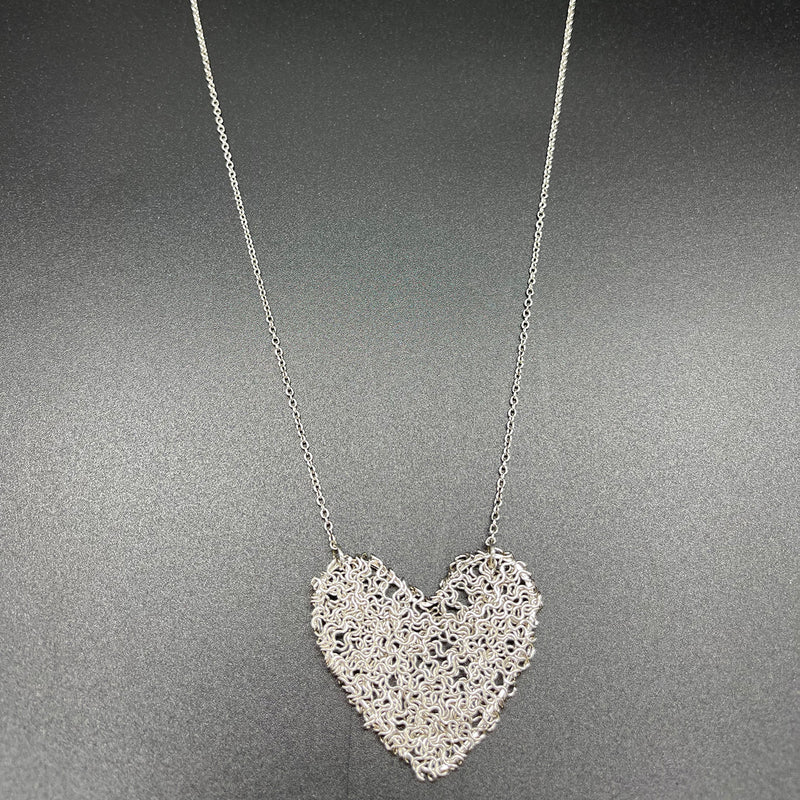 Microstring medium heart pendant necklace