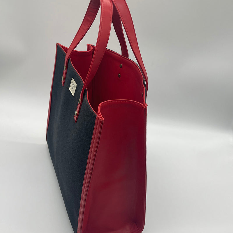 Burlap black with shaffe - Tote Bag/Red