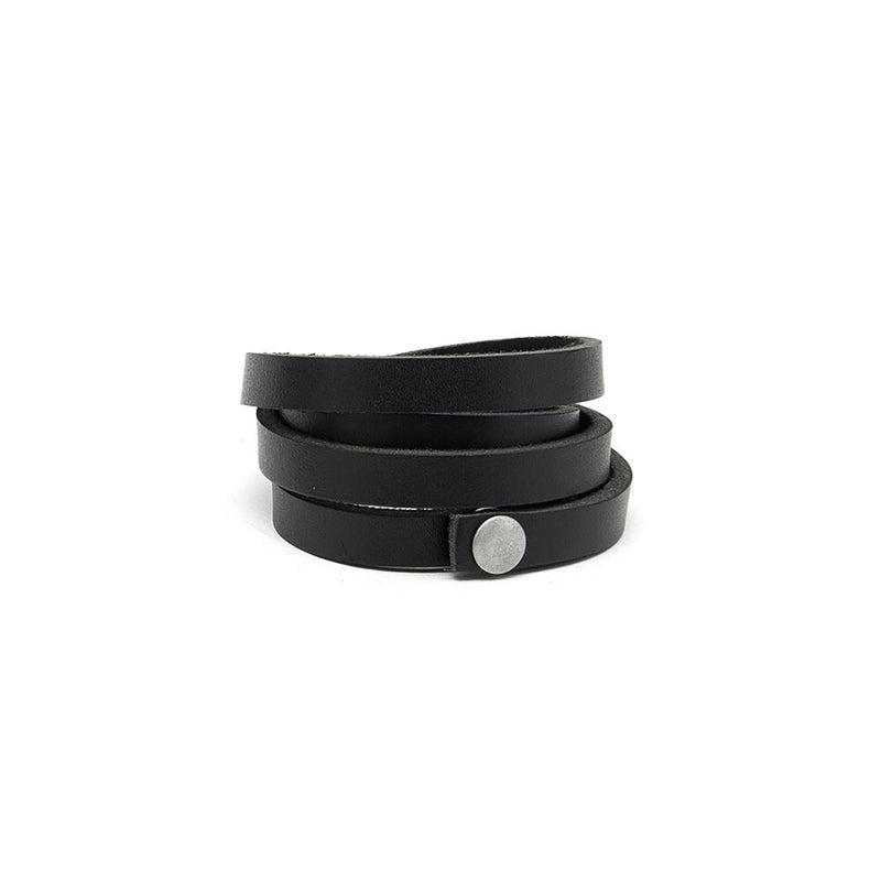 Strip, black leather bracelet