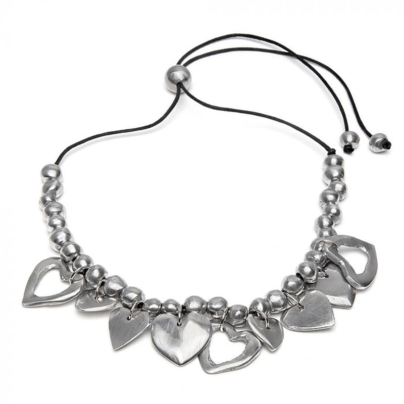 Aluminium Necklace with multi hearts