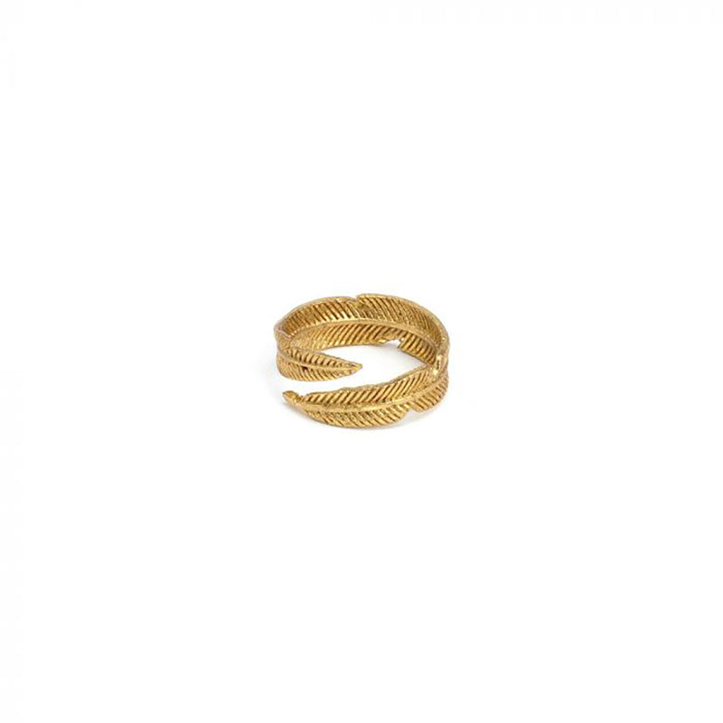 Nickel Ring feather gold plated