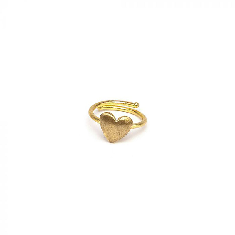 Nickel Ring adjustable with heart gold plated