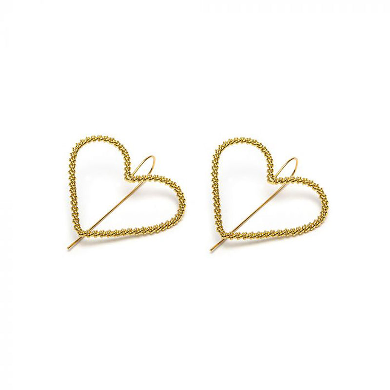 Nickel Earrings twisted heart gold plated