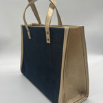 Burlap black with wings - Tote Bag/Gold